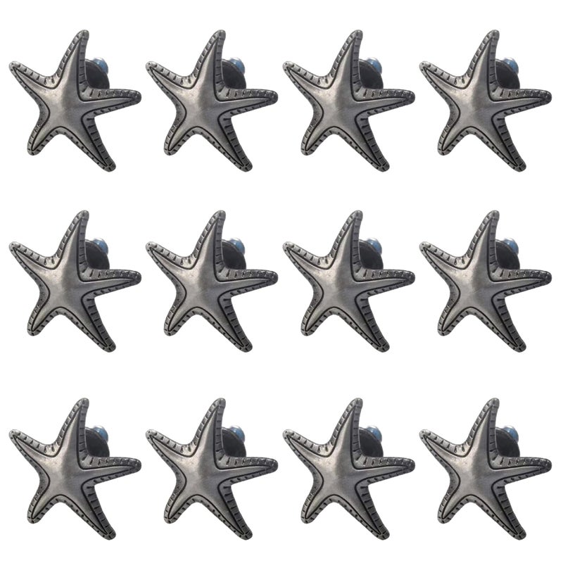 KYIEN 12Pcs Nautical Beach Sea Style Themed Starfish Shape Cabinet Knobs Furniture Decorative Pulls Drawer Knobs Dresser Handles Cabinet Decoration Pulls - Image 1